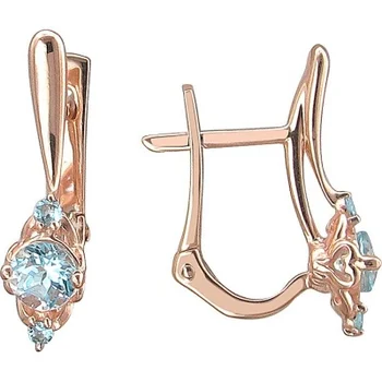 

Esthete earrings with 6 Topaz in red gold