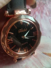 Reloj de pulsera informal de cuero para mujer, de cuarzo, con cielo estrellado, femenino