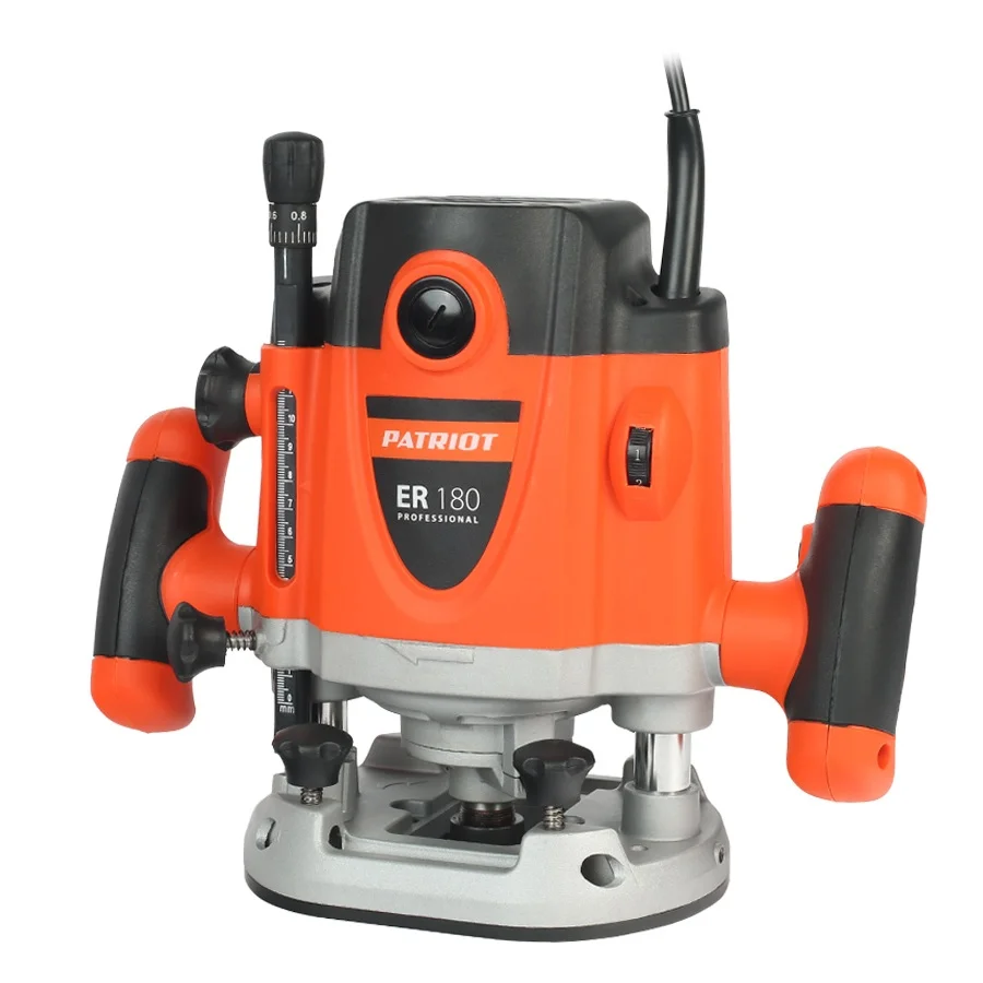Фрезер электрический PATRIOT ER 180 (Мощность 1600 Вт, Скорость вращения от 8000 до 23500 об/мин, Максимальный диаметр фрезы 40 мм, Обрезиненная рукоятка, защитный кожух )