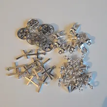 15 Uds. De abalorios de pentagrama de estrella, 17x14mm, colgantes plateados de Color plata antigua, fabricación artesanal, búsqueda de joyería tibetana