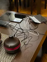 SaengQ-humidificador de aire eléctrico, difusor de aceites esenciales ultrasónico de grano de madera, minigenerador de niebla con USB, luz LED
