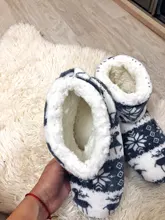 House Slippers Floor-Shoes Flip-Flops Christmas Winter Fur Plush Warm Cotton Indoor Fourrure