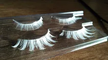 Pestañas postizas blancas para fiestas de Halloween, 2 pares de extensiones de pestañas naturales, blandas y divertidas, para Cosplay, maquillaje para pestañas