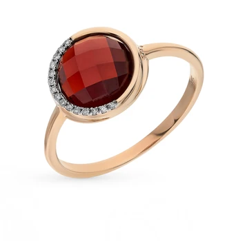 

Sunlight gold ring with garnet and diamonds