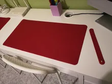 Alfombrilla para el ratón para juegos, superficie de descanso, protector, estera de escritura, fácil de limpiar, de cuero PU, portátil, para oficina y hogar