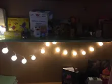 Lights-String Garland Cotton-Ball Led Wedding Party Christmas Outdoordiy Holiday 5M Crib