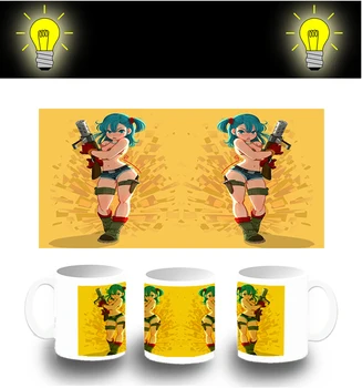 

CUP PHOTOLUMINESCENT YOUNG BULMA DRAGON BALL ANIME glitter mug