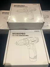 WORKPRO-Destornillador eléctrico inalámbrico 12V, mini controlador de potencia inalámbrico, batería de iones de litio CC de 3/8 pulgadas, 2 velocidades