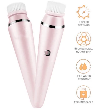

Effective Face Cleaner Removal Acne Deep Pore Cleaning Facial Cleansing Brush Waterproof Sonic Vibration Silicone Electric