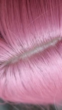 VICWIG-Peluca de cabello sintético liso con flequillo para mujer, pelo largo de 24 pulgadas, resistente al calor, color rosa, Cosplay