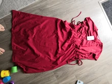 PatPat-Conjuntos de Serie Blanca y rojos a juego para Familia, mosaico, novedad de 2021, vestidos con cuello en V, camisetas, peleles