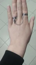Anillo de Cruz de Hip Hop Retro Punk para hombre y mujer, cadena ajustable de dos eslabones, joyería gótica, 2021
