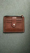 Tarjetero pequeño de cuero delgado con bolsillo para monedas para hombre y mujer, cartera pequeña de moda para tarjetas de identificación, monedero de negocios