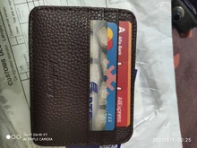 Cartera minimalista delgada de cuero PU, tarjetero pequeño de piel sintética, Tarjetero con ranura múltiple, Color caramelo