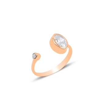 

KUTAYDAN Zircon Cubic Zirconia Adjustable Tall Ring 925 Sterling Silver