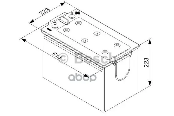Аккумулятор Bosch T4 12v 170ah 1000a Etn 3 B00 513x223x223mm 44.2kg Bosch арт. 0092T40770