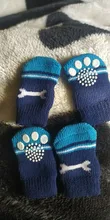 Conjunto de 4 Calcetines antideslizantes de algodón para perros pequeños, para otoño e invierno, antideslizantes, protectores de patas