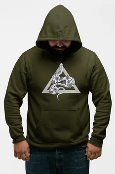 

Angemiel Wear Triangle Flower And Snake Green Men 'S Hooded Sweatshirt
