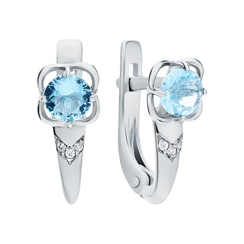 

Silver earrings with cubic zirconia sunlight sample 925