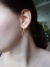 Jewelry Earrings Curve-Design Ladies Temperament-Model Metal Todorova for Female