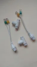 Divisor POE 2 en 1, conector de cableado de red, cabezal de conector RJ45 de tres vías para instalación de cámara de seguridad