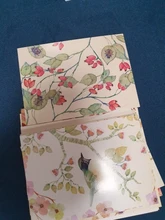 Pintura de acuarela adorable/Kawaii, postales, flores y pájaros, 22 Uds.