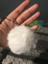 Jewelry Keychain Key-Ring-Pendant Pom-Pom Fur Artificial-Rabbit-Fur-Ball Christmas-Gift