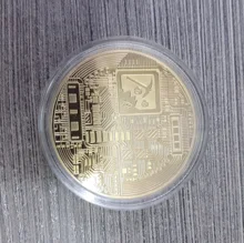 Bitcoins físicos chapados en oro BTC, colección de arte de recuerdo creativo, con funda de regalo, Metal físico, Plata de imitación antigua, 1 ud.