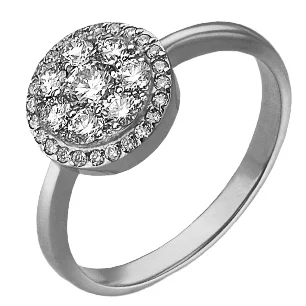 

Yuz platinum ring with Swarovski crystals in white gold