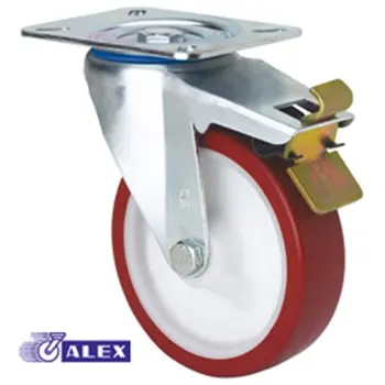 

ROTATING WHEEL C/100 MM BRAKE 2-2368 PL.106X086 150 KG. SMOOTH PU B/R ZV P