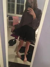 Mini Skirts Outfits Lace A-Line Pleated Patchwork Streetwear Goth-Dark Black High-Waist