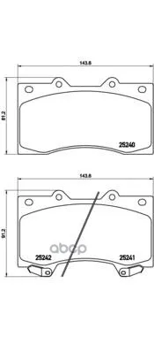 Колодки Тормозные Дисковые Nissan: Patrol Iii 10- Brembo арт. P56081