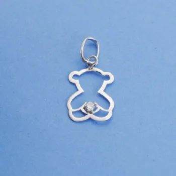 

GOLD PENDANT TEDDY BEAR WHITE GOLD 14X10