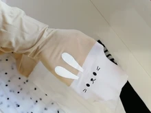 Medias ajustadas hasta la rodilla para niños y niñas de 2 a 12 años, medias ajustadas hasta la rodilla, tatuajes falsos, media de terciopelo, medias blancas con dibujos animados de gato