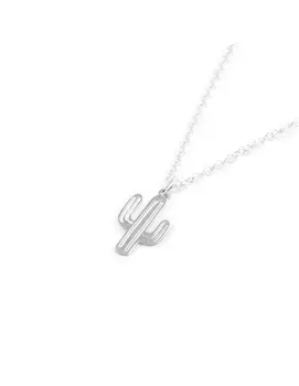 

Silver necklace with cactus
