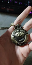 Reloj de bolsillo Vintage con insignia de la URSS para hombre y mujer, colgante de bronce, cadena, reloj Fob, regalo de cumpleaños, 2019