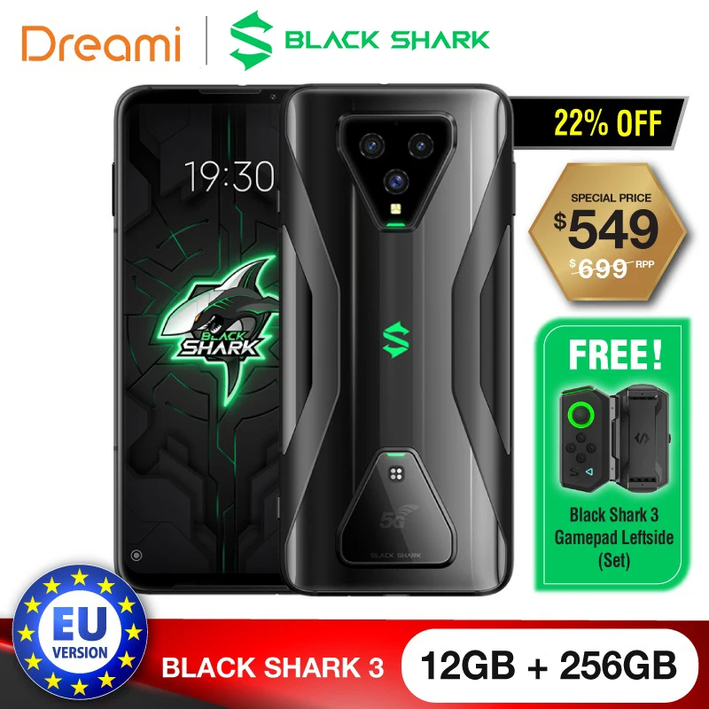Black Shark 3 5G [Европейская версия] 256 ГБ ROM 12 Гб RAM-игровой телефон | Смартфон Мобильный