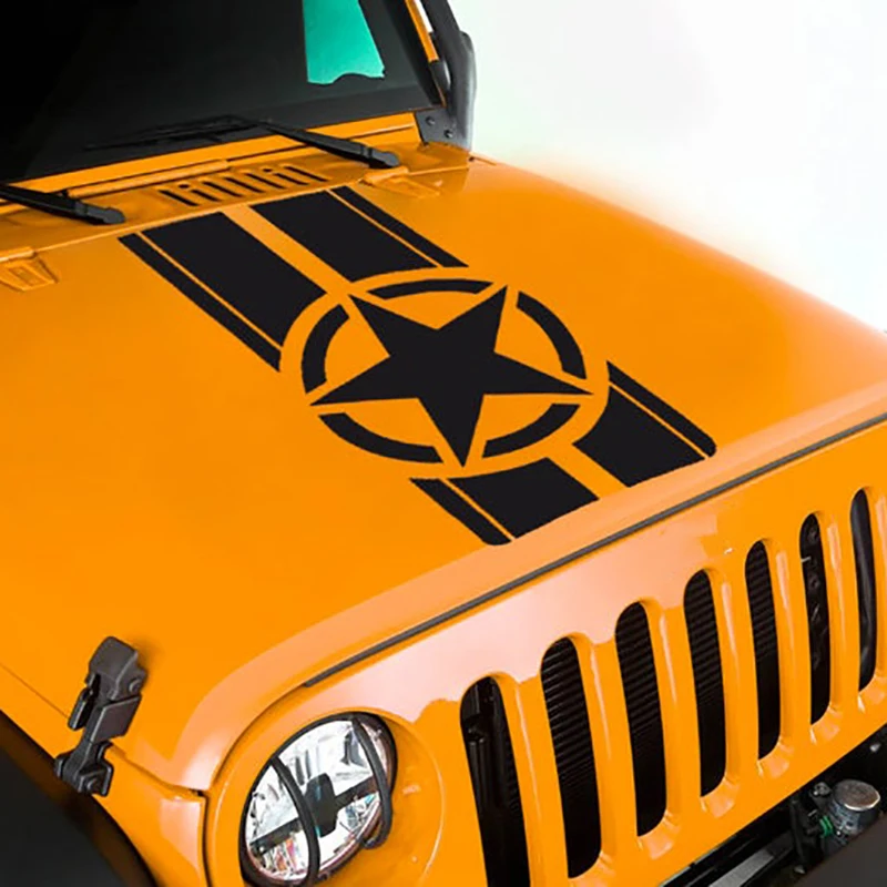 Полосы Звездные армейские наклейки стикер капот для Jeep Wrangler TJ LJ JK полосы наклейка