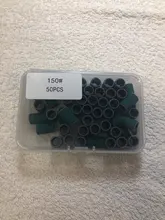 HYTOOS-Bandas de lijado verde sin mandril, accesorios de brocas para uñas, herramienta de pulido para el cuidado de las uñas, 50 Uds.