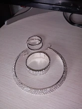 Pulsera elástica con diamantes de imitación de cristal para mujer, brazalete de oro ostentoso, joyería nupcial para boda, 4/5/8 filas