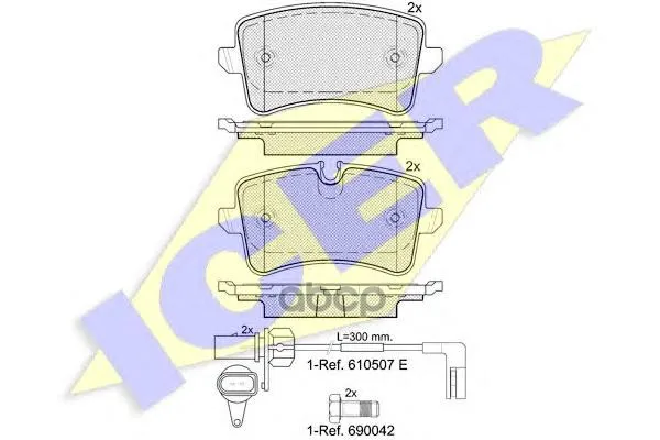 181986_колодки Дисковые Задние! Audi A6/A7/A8 2.0tfsi-6.3/2.0tdi-4.2tdi 09 Icer 181986 Icer арт. 181986