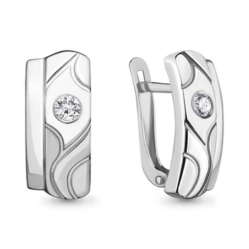 

AQUAMARINE earrings with cubic zirconia, silver 925