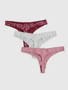 

Cotton Thong Panties 3'Lü