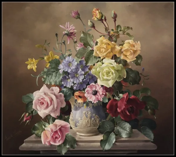 Spring Bouquet Collection- Counted Cross Stitch Kits- DIY Handmade Needlework for Embroidery 14 ct Cross Stitch Sets DMC Color - Color: 280w x 250h