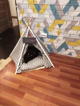 Pet-Tent House Kennels Teepee Puppy-Cat Cave Kitten Outdoor Portable Linen with Mat