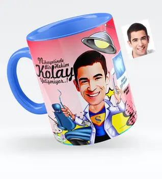 

Personalized Mr Dentist Caricature Of Blue Mug cup-1