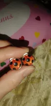 Laddybug-pendientes de dibujos animados de insectos, abrazadera de cristal, joyería bonita de mariquita, sin perforaciones, regalos para niños, novedad de 2020