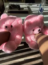 Zapatillas de casa afelpadas de oso de peluche para mujer, calzado para estar en casa, marrón, suave, antideslizante, de piel sintética, bonitas y esponjosas, Zapatillas de casa, cálido para invierno