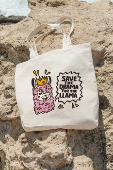

Angemiel Bag Save The Drama Llama For Shopping Beach Tote Bag