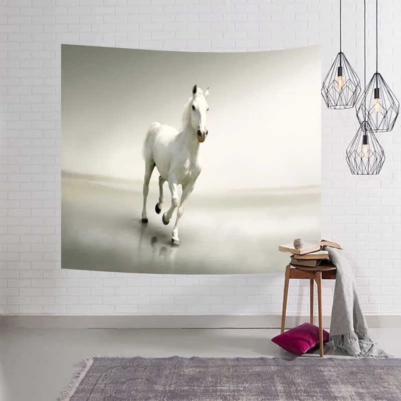 Wall Sticker 3D digital painting animal world wall hanging carpet beach towel tapestry multi-function size: 153 * | Дом и сад